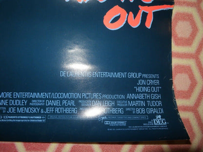 HIDING OUT US ONE SHEET POSTER JON CRYER 1987 Movie posters