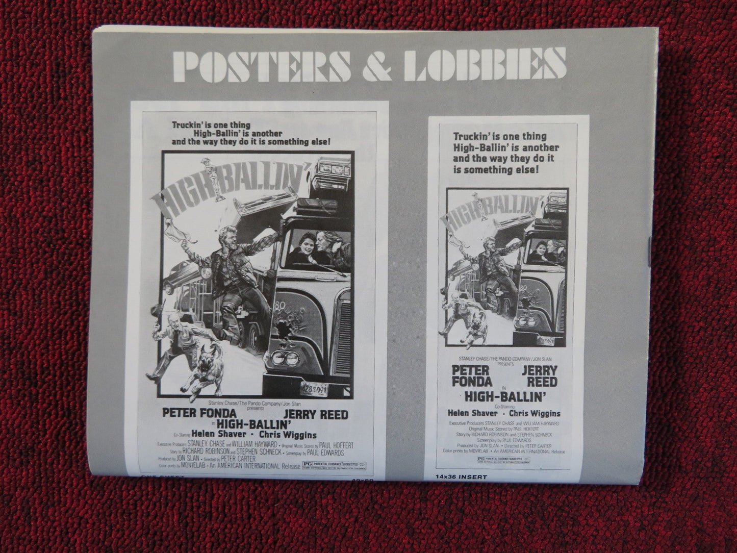HIGH - BALLIN' FOLDED PRESSBOOK UNCUT AMERICAN INTERNATIONAL PETER FONDA 1978 Rendezvous Cinema Movie posters