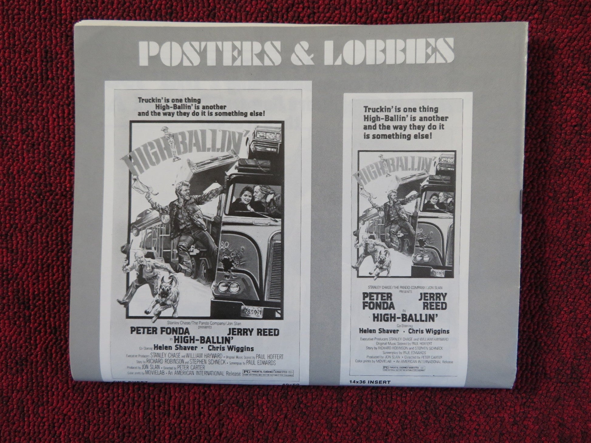 HIGH - BALLIN' FOLDED PRESSBOOK UNCUT AMERICAN INTERNATIONAL PETER FONDA 1978 Rendezvous Cinema Movie posters