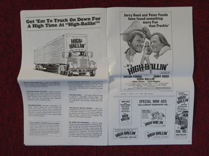 HIGH - BALLIN' FOLDED PRESSBOOK UNCUT AMERICAN INTERNATIONAL PETER FONDA 1978 Rendezvous Cinema Movie posters