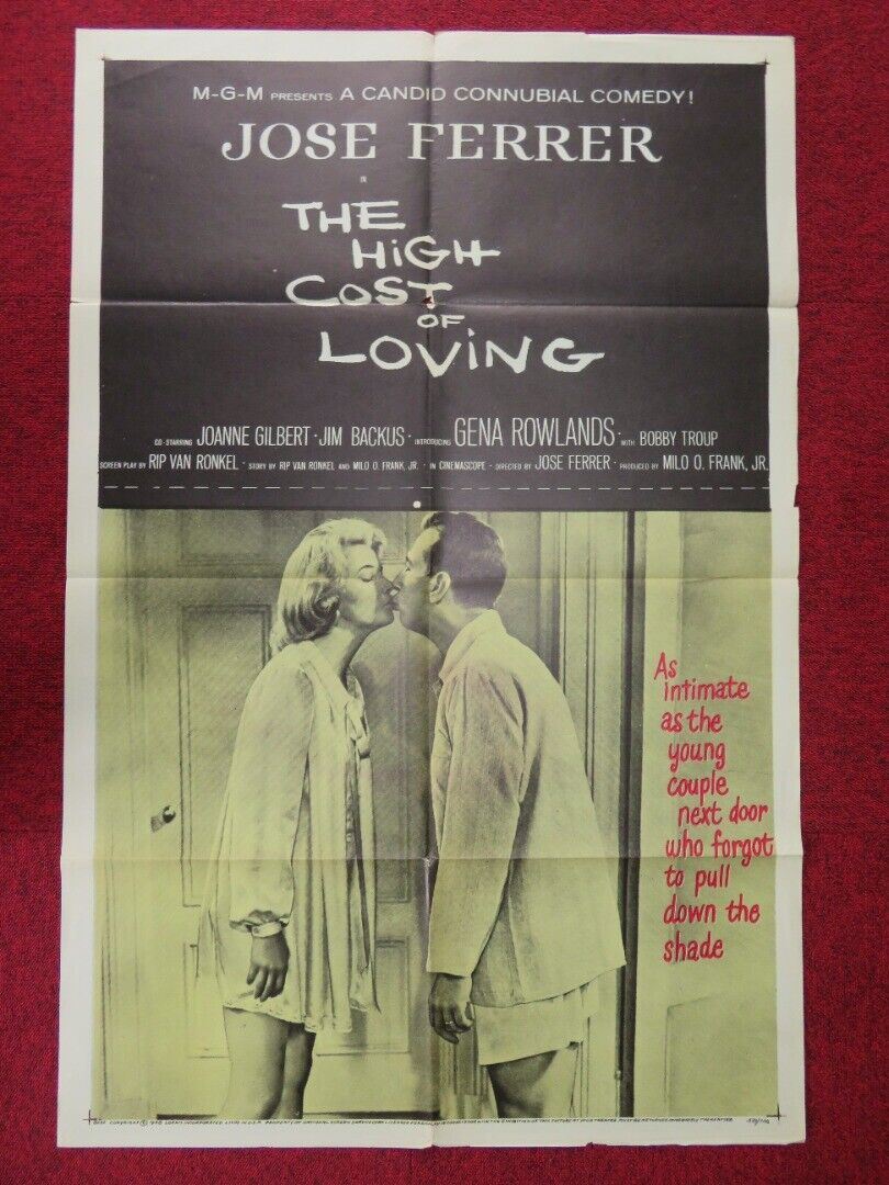 HIGH COST OF LOVING FOLDED US ONE SHEET POSTER JOSE FERRER 1958 Movie posters