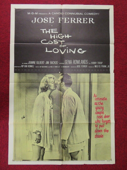 HIGH COST OF LOVING FOLDED US ONE SHEET POSTER JOSE FERRER 1958 Movie posters