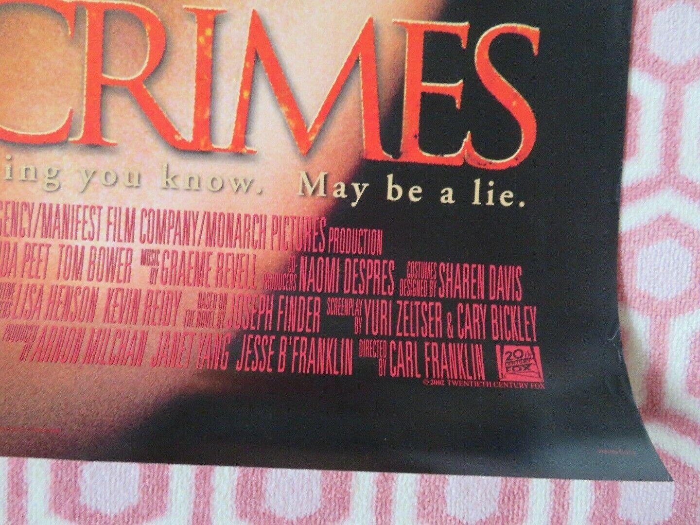 HIGH CRIMES VERSION A US ONE SHEET ROLLED POSTER A JUDD MORGAN FREEMAN 2002 Movie posters