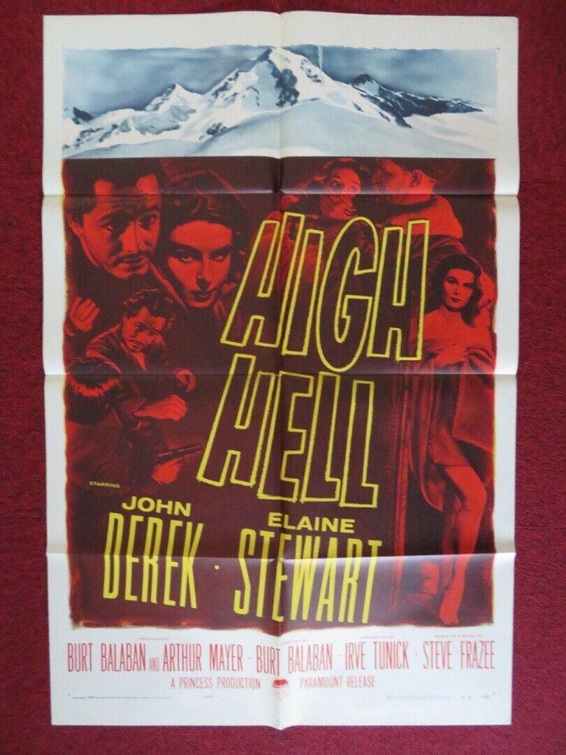 HIGH HELL ONE FOLDED US ONE SHEET POSTER JOHN DEREK ELAINE STEWART 1958 Movie posters