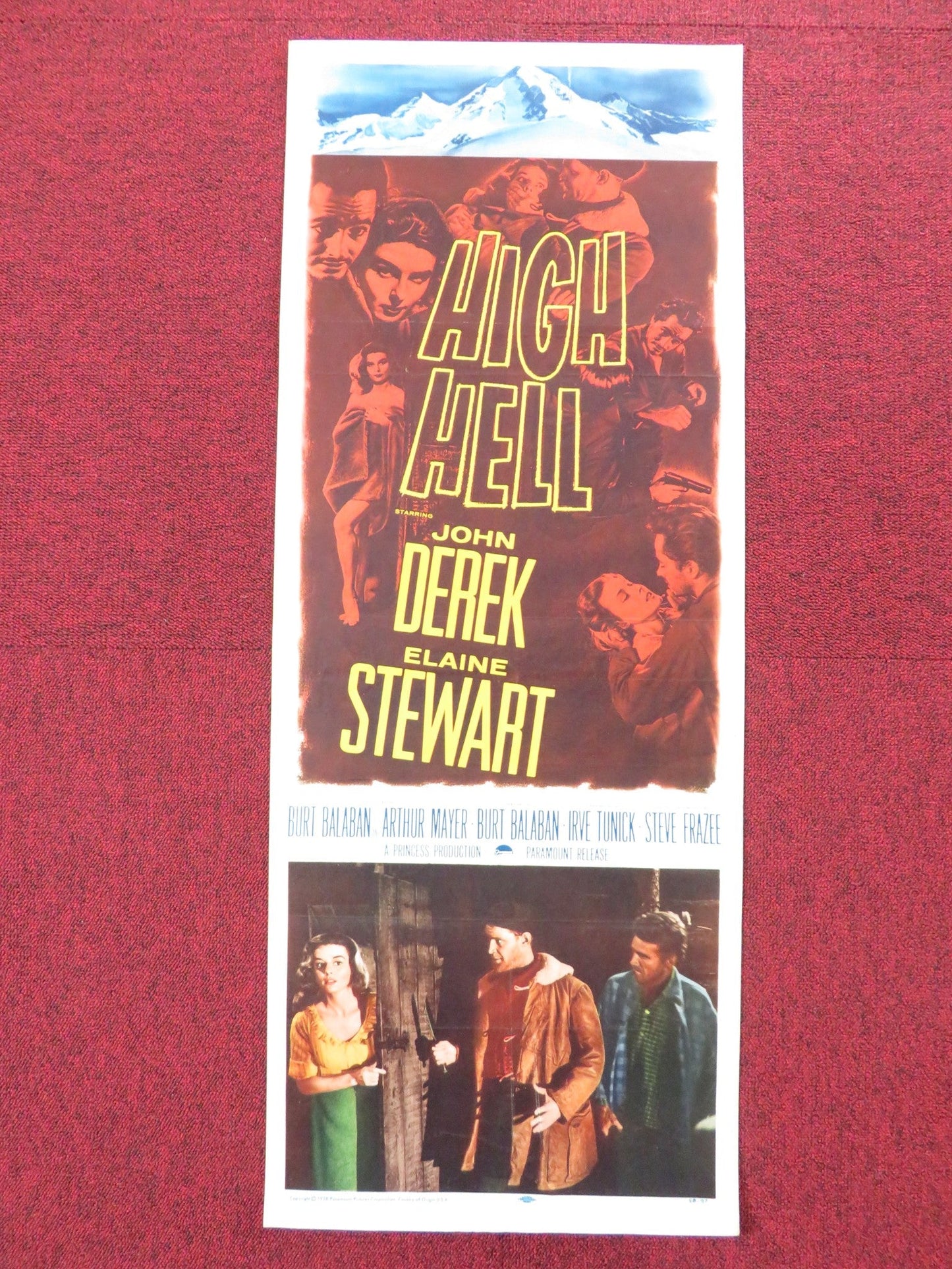 HIGH HELL US INSERT (14"x 36") POSTER JOHN DEREK ELAINE STEWART 1958 Rendezvous Cinema Movie posters