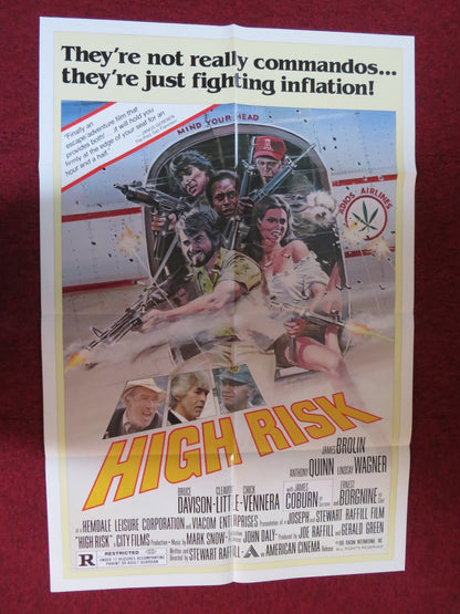 HIGH RISK FOLDED US ONE SHEET POSTER JAMES BROLIN ANTHONY QUINN 1981 Rendezvous Cinema Movie posters