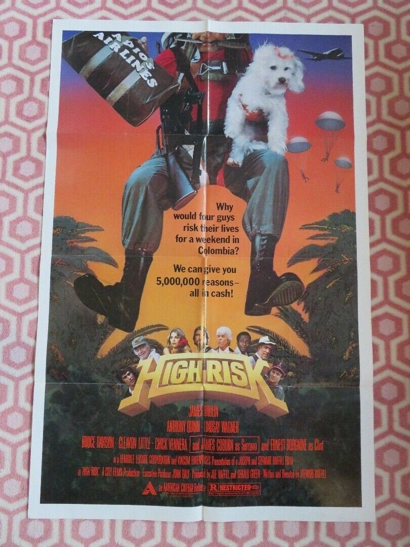 HIGH RISK US ONE SHEET POSTER JAMES BROLIN ANTHONY QUINN 1981 Movie posters