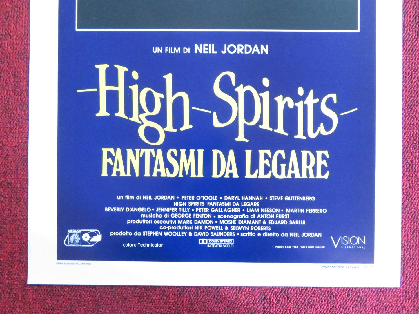 HIGH SPIRITS ITALIAN LOCANDINA POSTER PETER O'TOOLE STEVE GUTTENBERG 1989 Rendezvous Cinema Movie posters