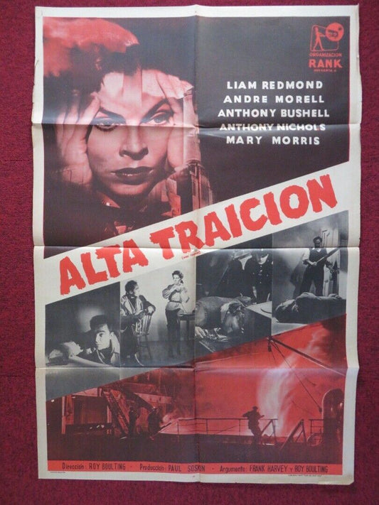 HIGH TREASON FOLDED ARGENTINA ONE SHEET POSTER LIAM REDMOND ANDRE MORELL 1951 Movie posters