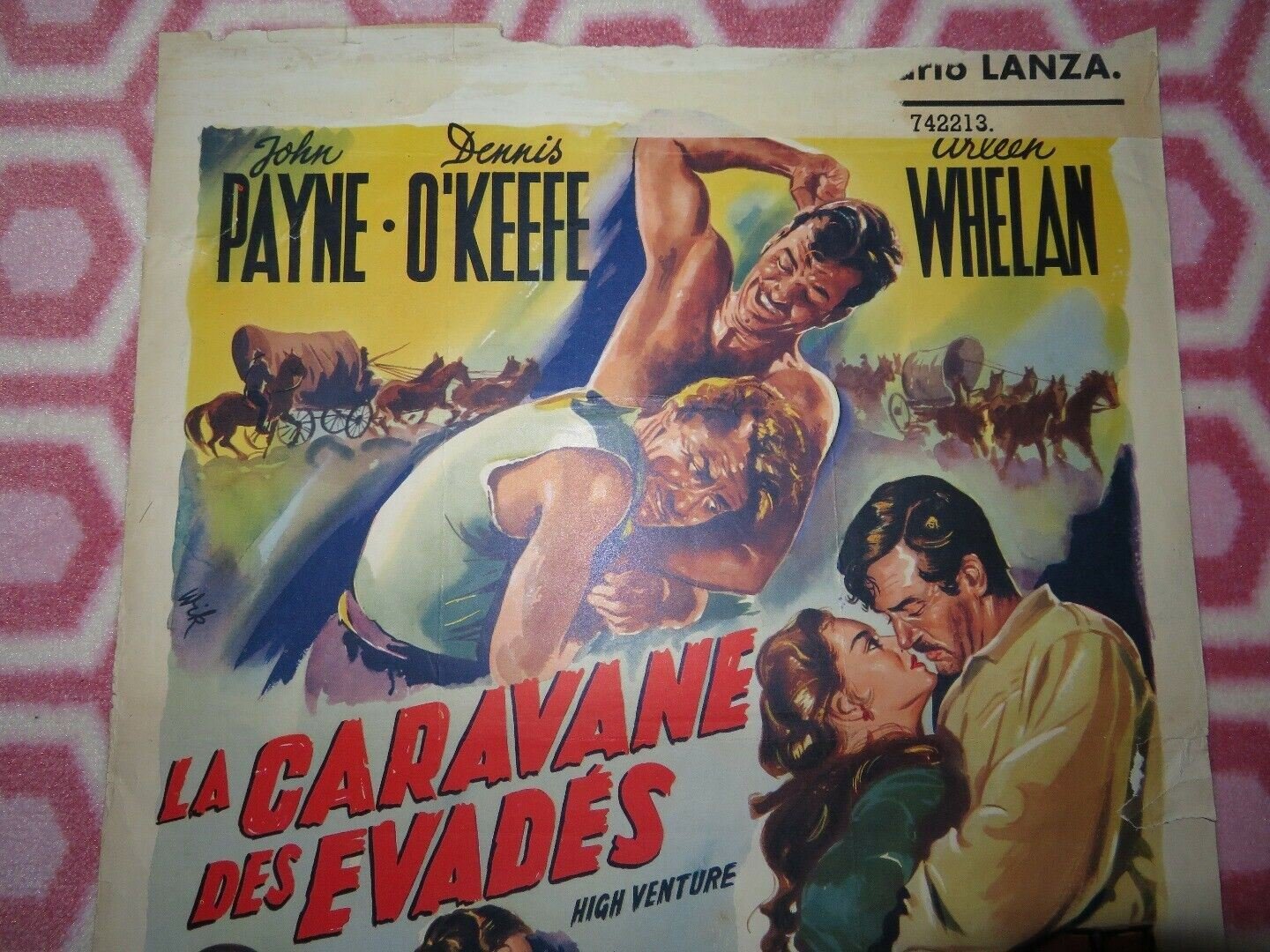 HIGH VENTURE / PASSAGE WEST BELGIUM (19.5"x 14") POSTER JOHN PAYNE D.O'KEEF 1951 Movie posters