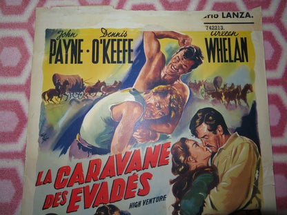 HIGH VENTURE / PASSAGE WEST BELGIUM (19.5"x 14") POSTER JOHN PAYNE D.O'KEEF 1951 Movie posters