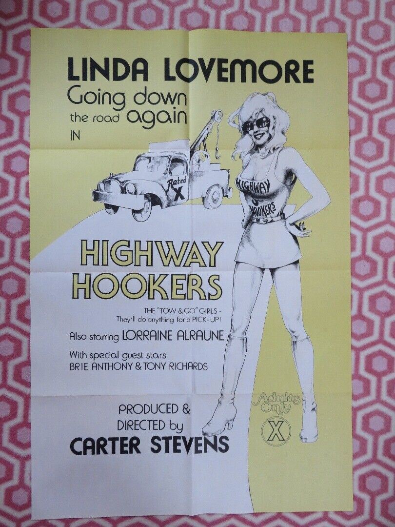 HIGHWAY HOOKERS FOLDED US ONE SHEET POSTER LINDA LOVEMORE 1975 - Rendezvous Cinema