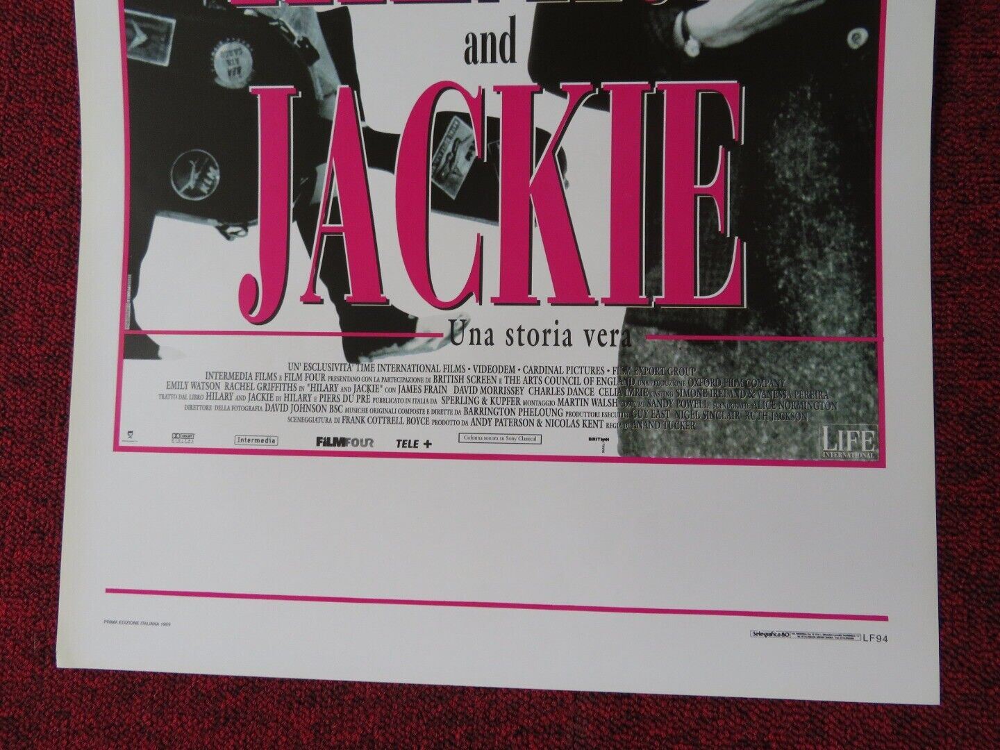HILARY AND JACKIE ITALIAN LOCANDINA (27.5"x13") POSTER EMILY WATSON 1999 Movie posters