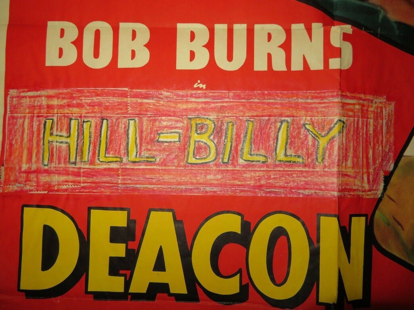 HILL BILLY DEACON/ Alias the Deacon US ONE SHEET POSTER BOB BURNS M AUER 1940 - Rendezvous Cinema