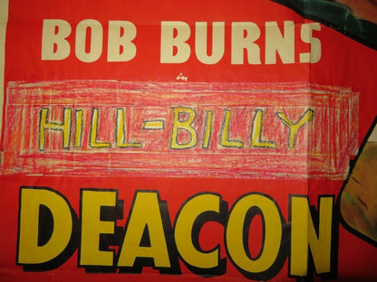 HILL BILLY DEACON/ Alias the Deacon US ONE SHEET POSTER BOB BURNS M AUER 1940 - Rendezvous Cinema