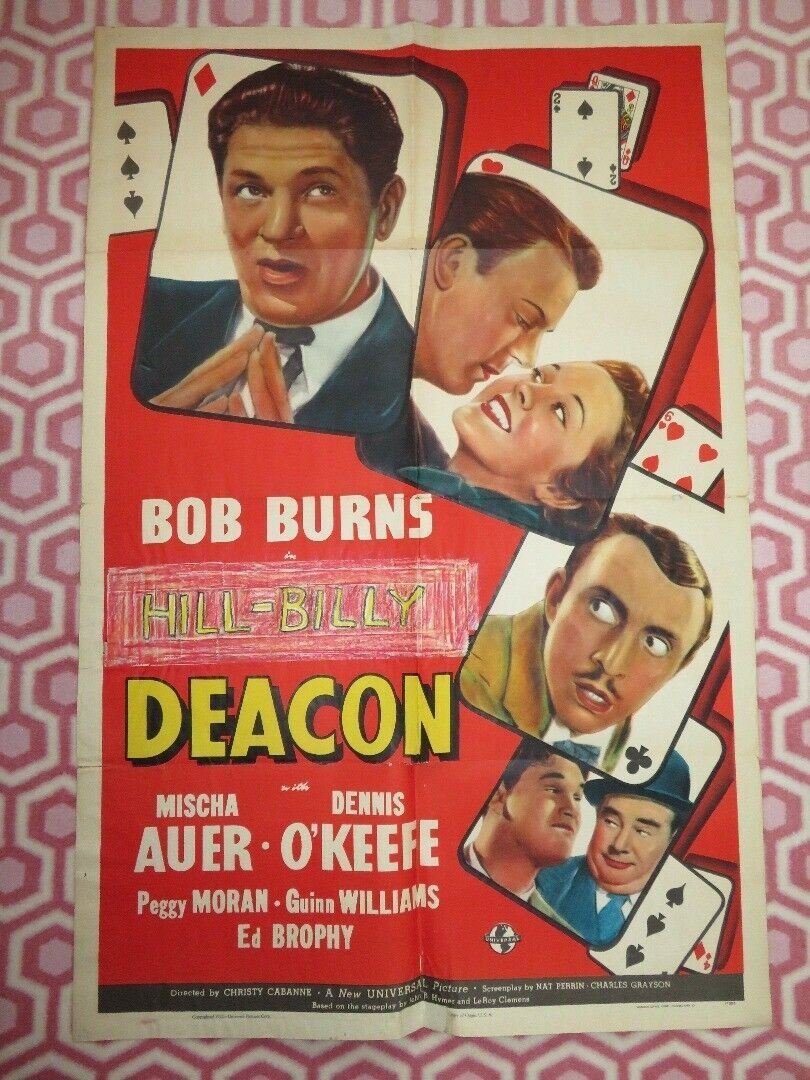 HILL BILLY DEACON/ Alias the Deacon US ONE SHEET POSTER BOB BURNS M AUER 1940 - Rendezvous Cinema