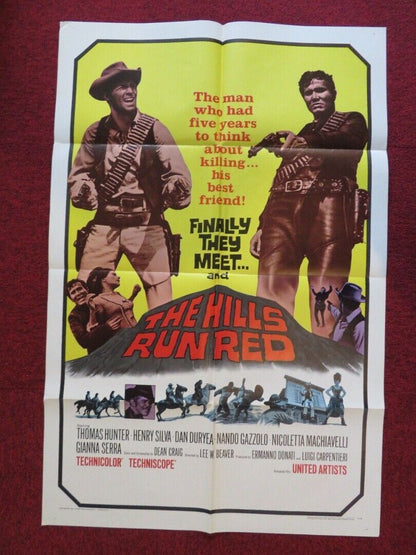 HILLS RUN RED FOLDED US ONE SHEET POSTER THOMAS HUNTER HENRY SILVA 1967 Movie posters