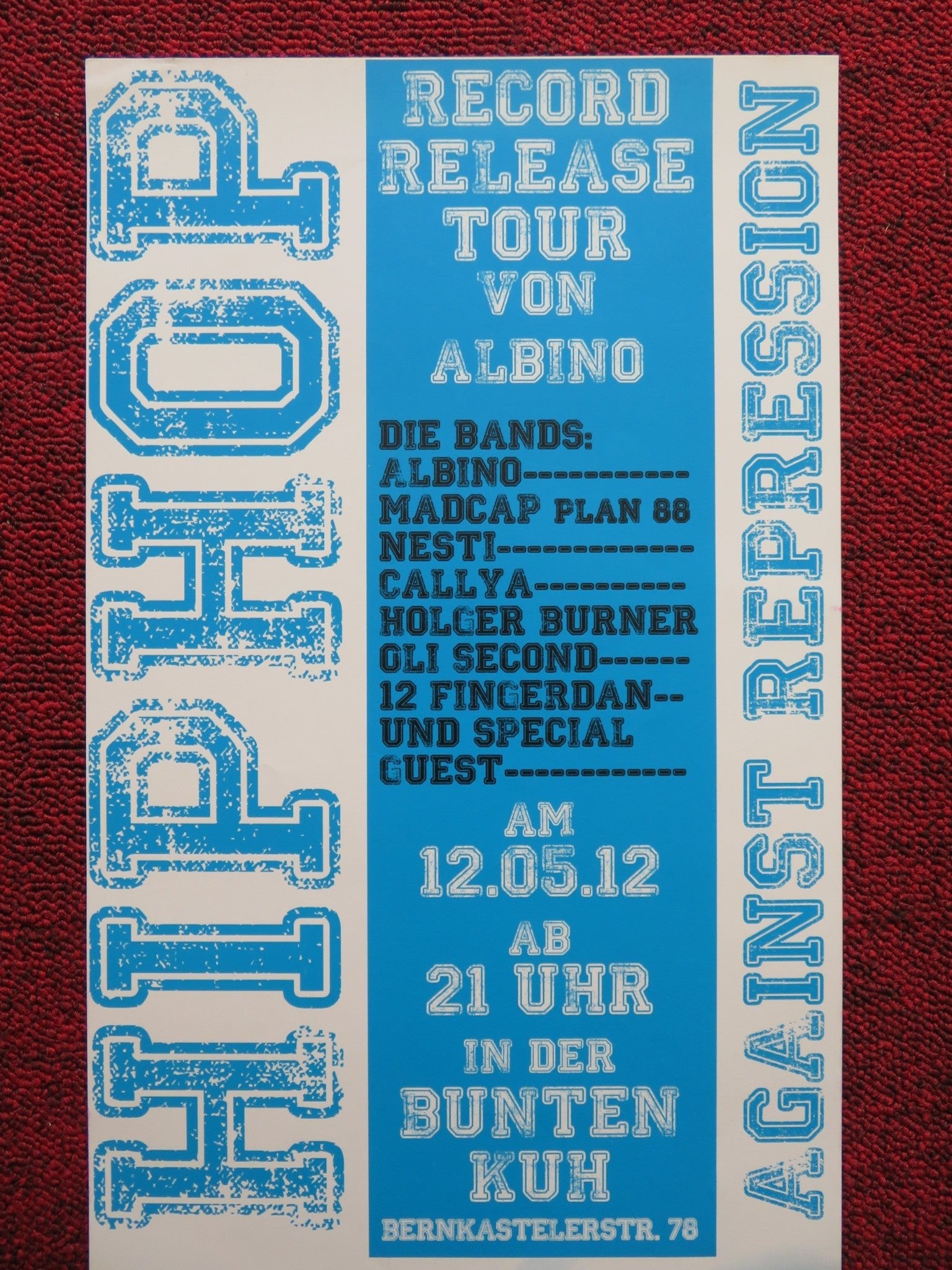 HIP HOP RECORD RELEASE TOUR GERMAN MUSIC POSTER ALBINO MADCAP PLAN 88 NESTI 2012 Rendezvous Cinema Movie posters