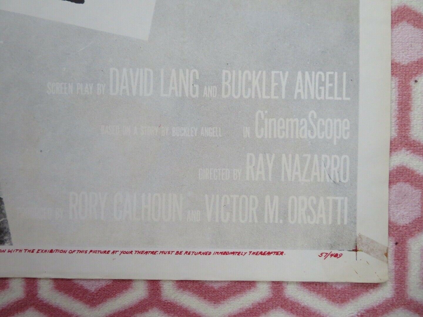 HIRED GUN FOLDED US ONE SHEET POSTER RORY CALHOUN ANNE FRANCIS 1957 Movie posters