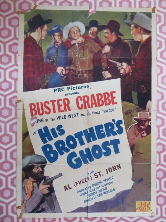 HIS BROTHER'S GHOST US ONE SHEET POSTER BUSTER CRABBE 1954 Movie posters