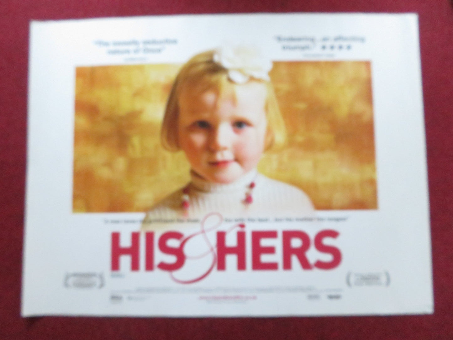 HIS & HERS UK QUAD (30"x 40") ROLLED POSTER LEAH HOLOHAN GRACE MCGEE 2009 Rendezvous Cinema Movie posters