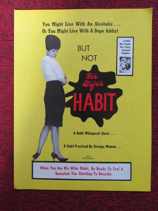 HIS WIFE'S HABIT - PRESSBOOK UNCUT GEORGINE DARCY MARCUS J. GRAPES 1970 Rendezvous Cinema Movie posters