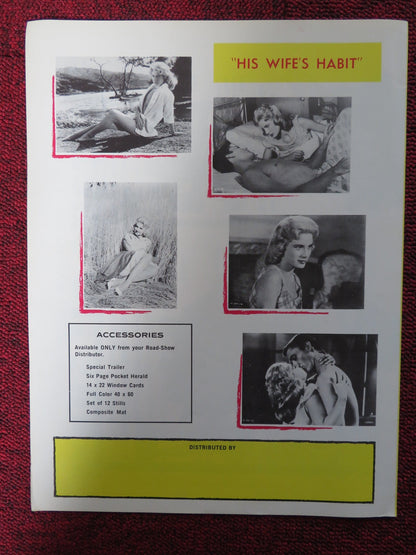 HIS WIFE'S HABIT - PRESSBOOK UNCUT GEORGINE DARCY MARCUS J. GRAPES 1970 Rendezvous Cinema Movie posters