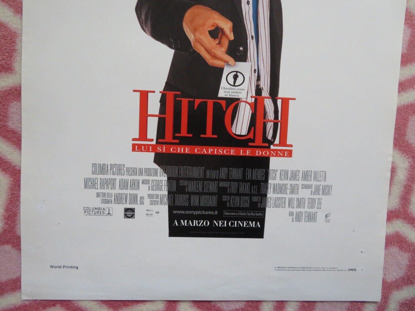 HITCH ITALIAN LOCANDINA (27.5"x13") POSTER WILL SMITH 2005 Movie posters