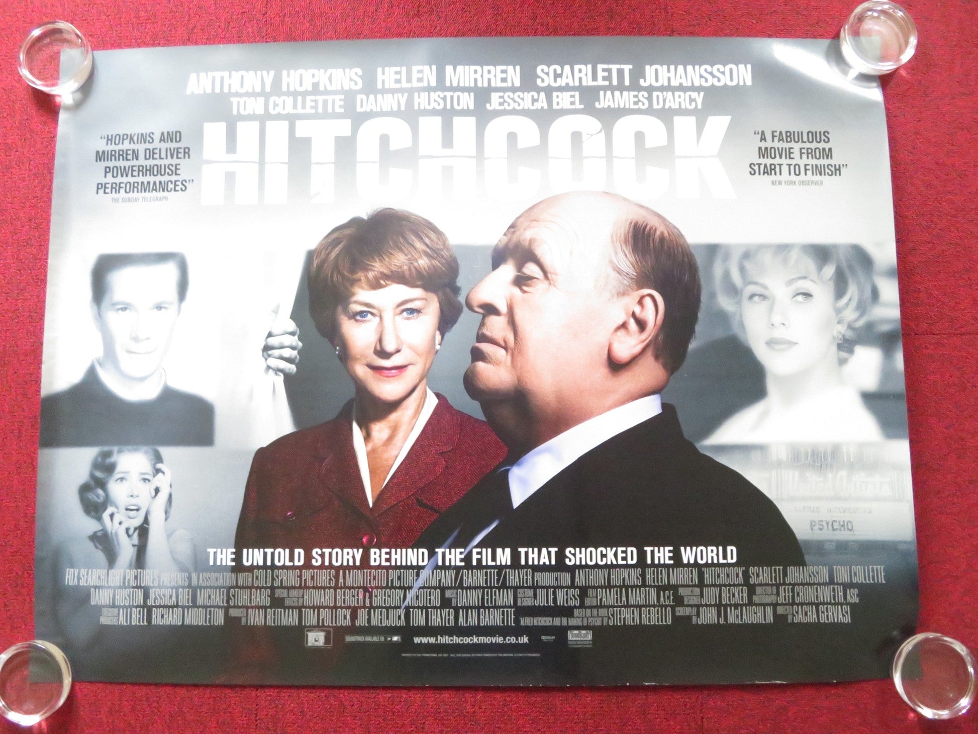 HITCHCOCK UK QUAD (30"x 40") ROLLED POSTER ANTHONY HOPKINS HELEN MIRREN 2012 Rendezvous Cinema Movie posters