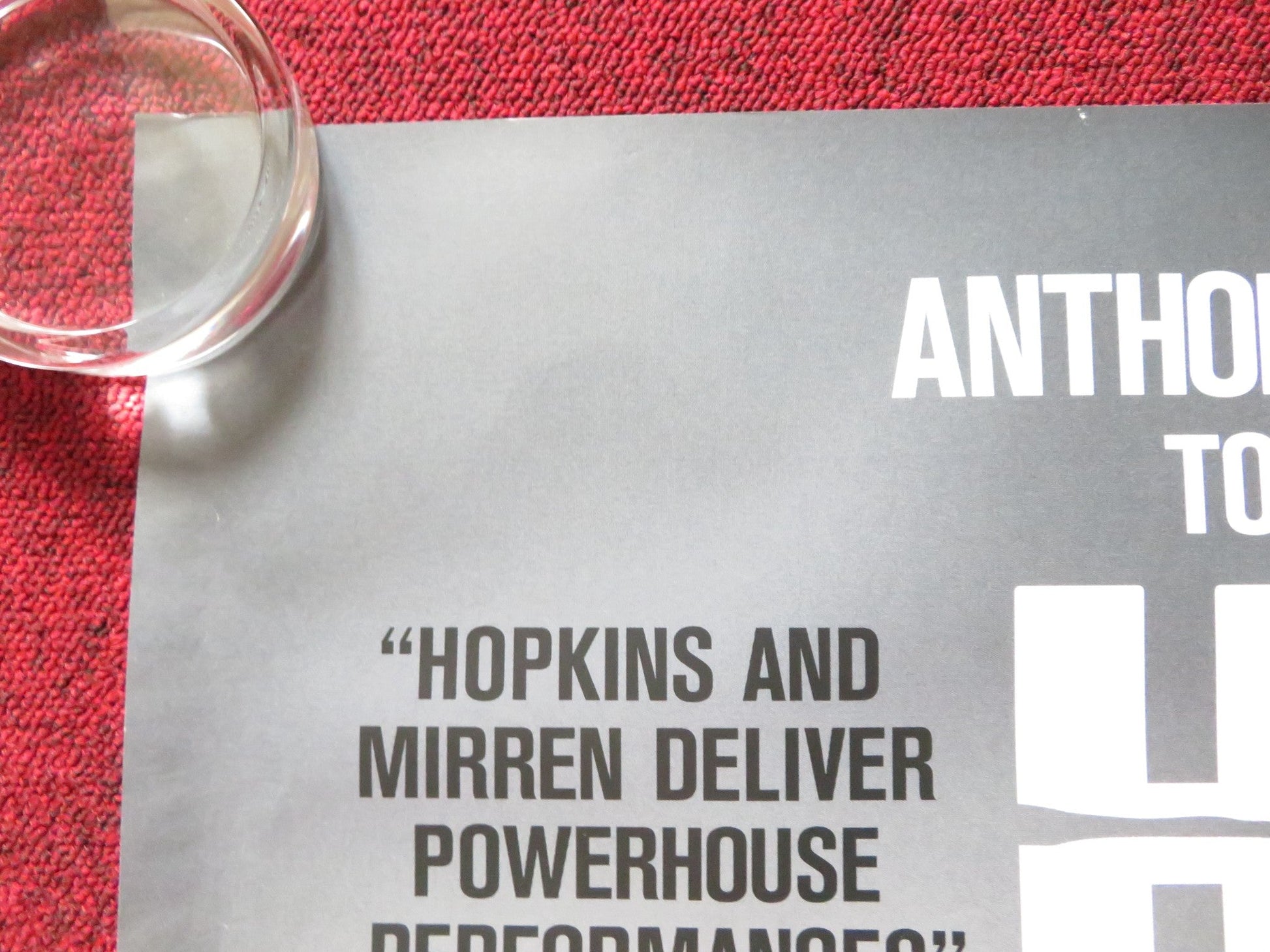 HITCHCOCK UK QUAD (30"x 40") ROLLED POSTER ANTHONY HOPKINS HELEN MIRREN 2012 Rendezvous Cinema Movie posters