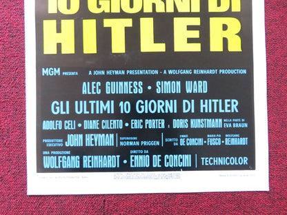 HITLER: THE LAST TEN DAYS ITALIAN LOCANDINA POSTER ALEC GUINNESS WARD 1973 Rendezvous Cinema Movie posters