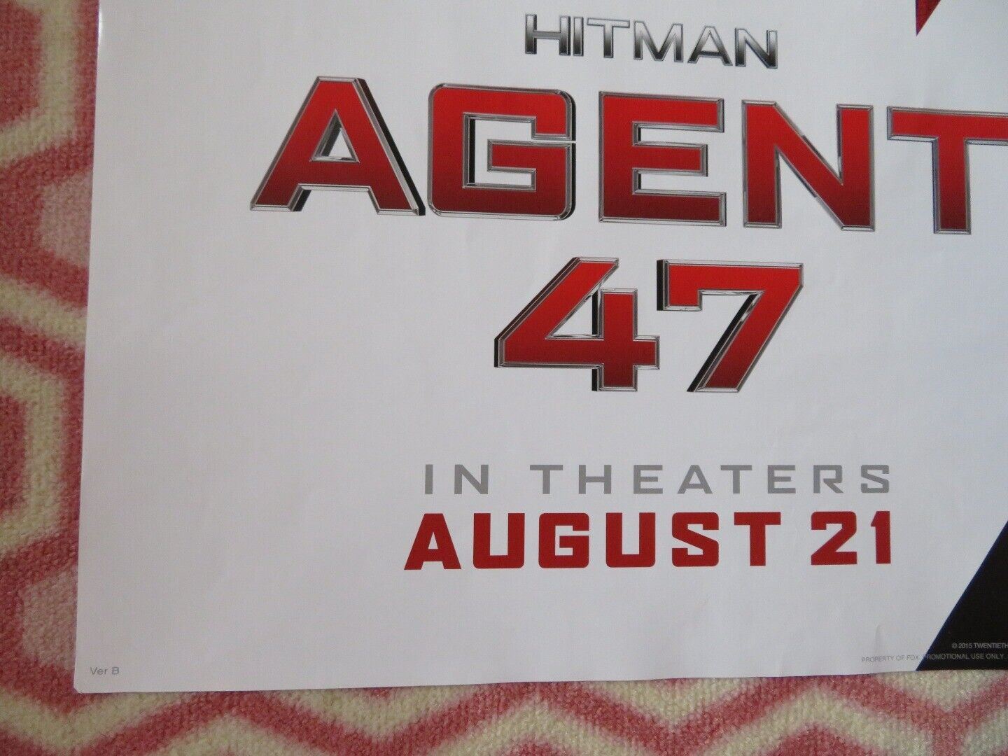 HITMAN: AGENT 47 VERSION B US ONE SHEET ROLLED POSTER DAN BAKKEDAHL 2015 Movie posters