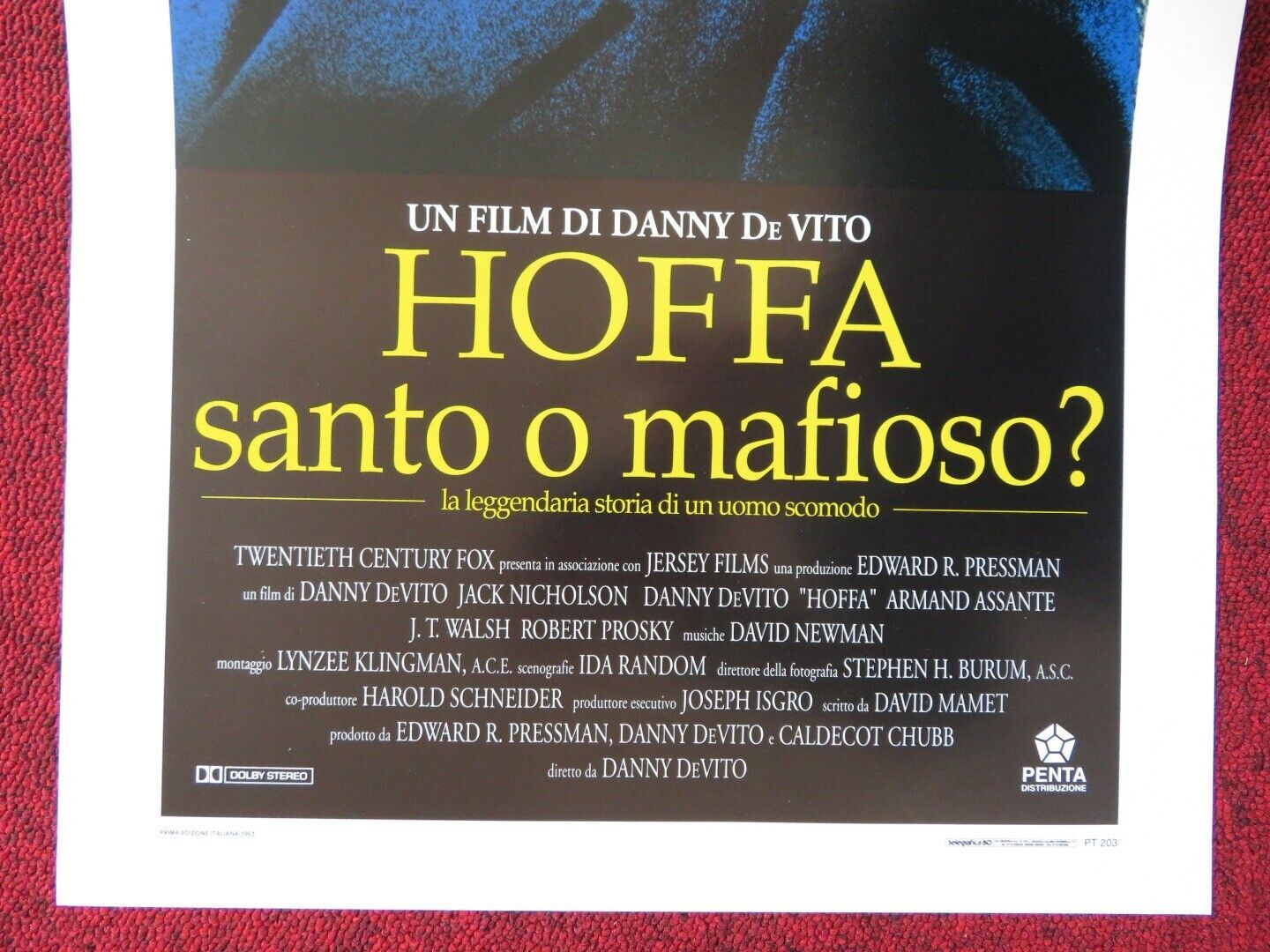 HOFFA SANTO O MAFIOSO? ITALIAN LOCANDINA (27.5"x13") POSTER JACK NICHOLSON '93 - Rendezvous Cinema