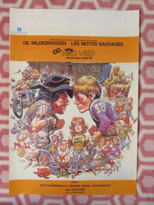 HOG WILD BELGIUM (19.5"x13.5") POSTER PATTI D'ARBANVILLE 1980 Movie posters