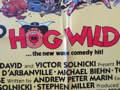 HOG WILD FOLDED US ONE SHEET POSTER PATTI D'ARBANVILLE MICHAEL BIEHN 1980 Movie posters