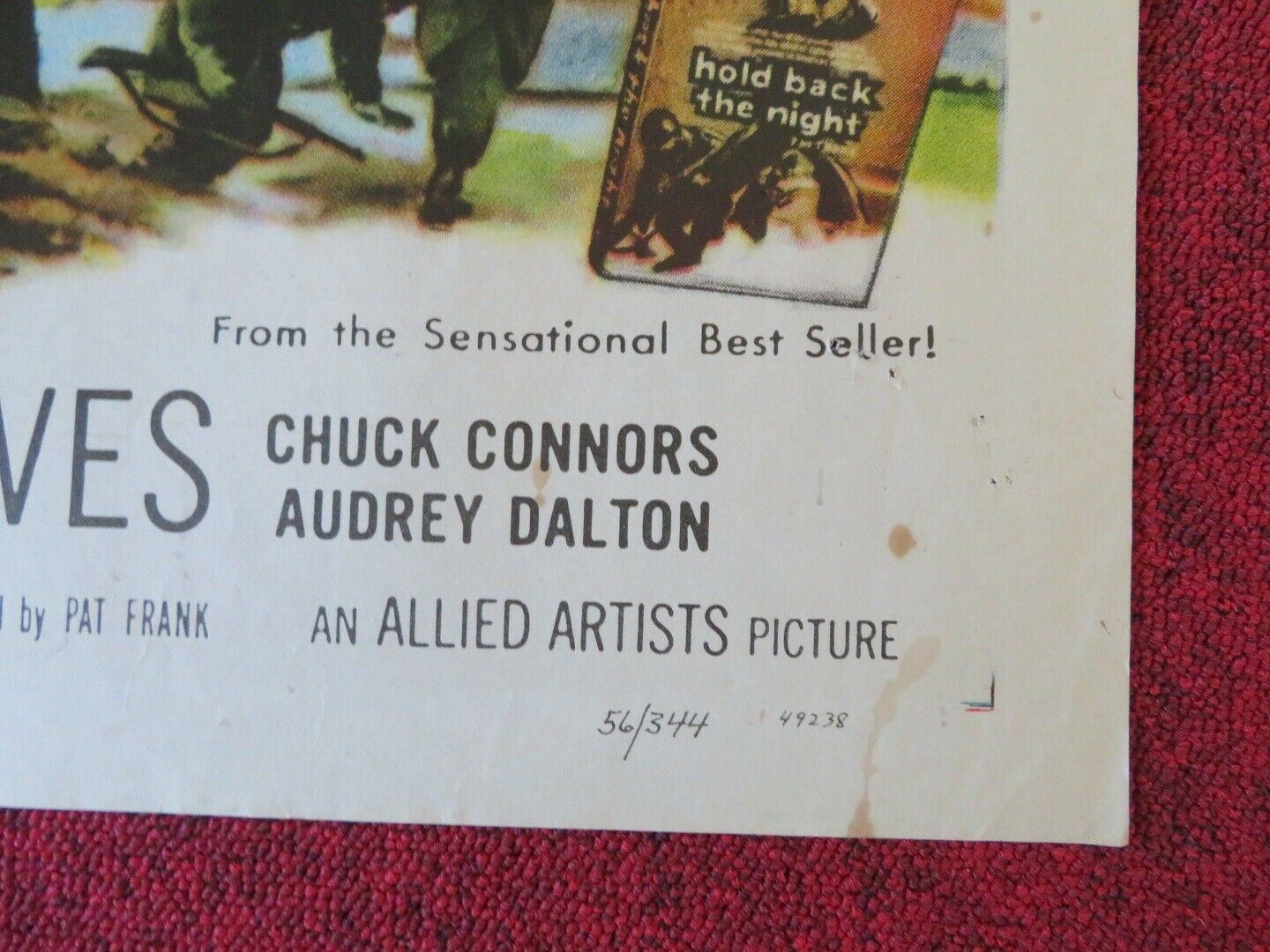 HOLD BACK THE NIGHT FOLDED US ONE SHEET POSTER JOHN PAYNE MONA FREEMAN 1956 Movie posters