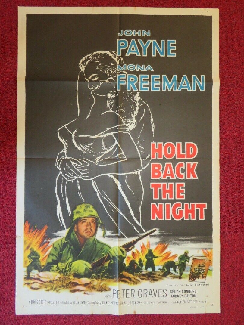HOLD BACK THE NIGHT FOLDED US ONE SHEET POSTER JOHN PAYNE MONA FREEMAN 1956 Movie posters