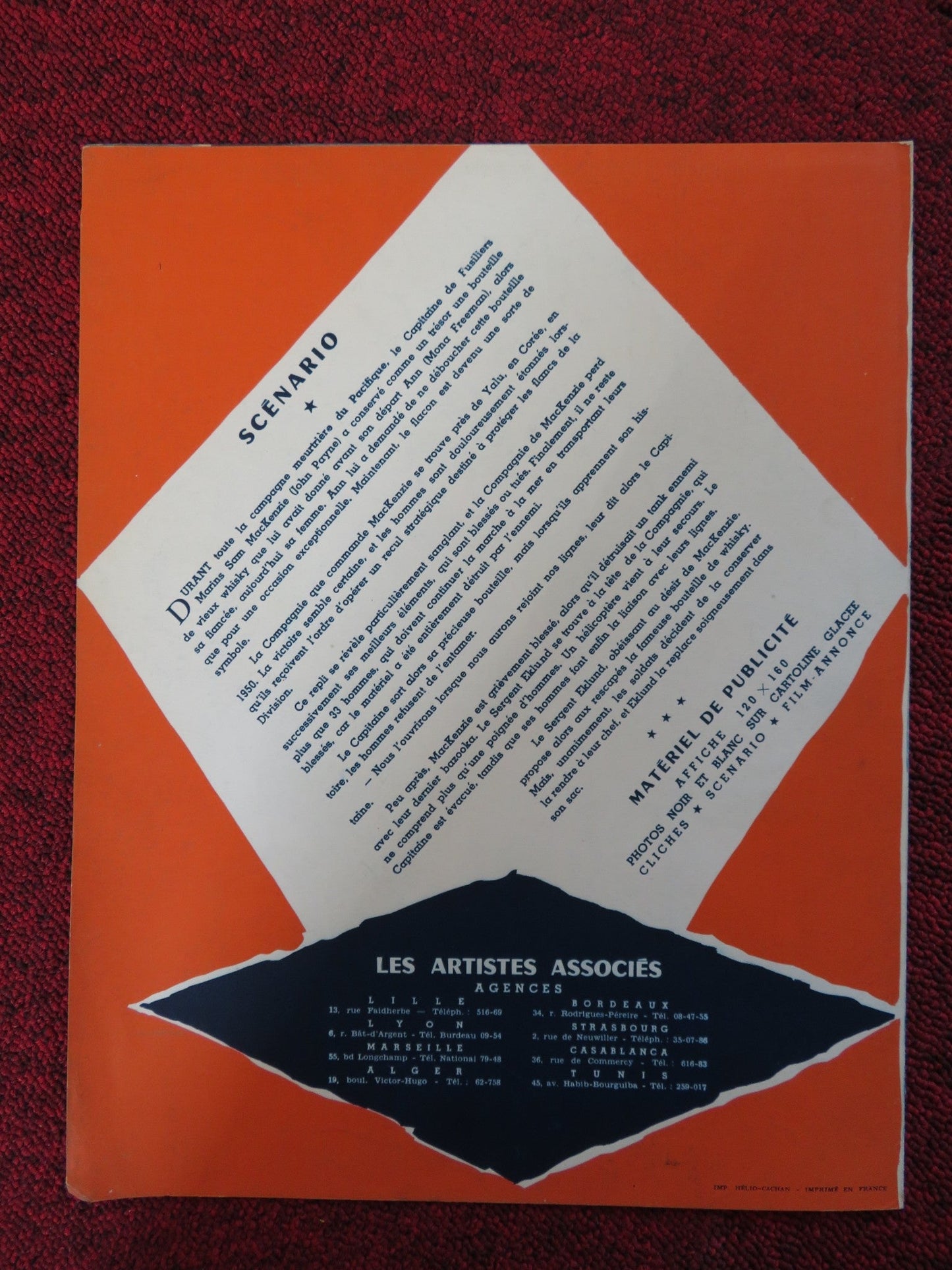 HOLD BACK THE NIGHT FRENCH BROCHURE JOHN PAYNE MONA FREEMAN 1956 Rendezvous Cinema Movie posters