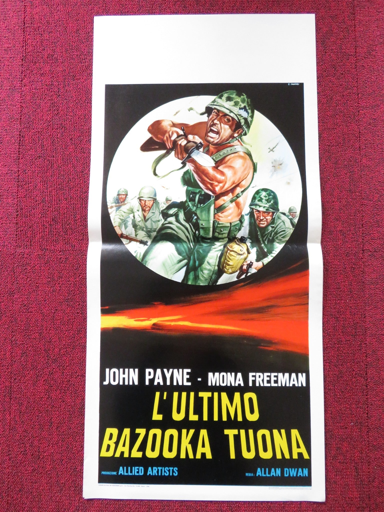 HOLD BACK THE NIGHT ITALIAN LOCANDINA POSTER JOHN PAYNE MONA FREEMAN 1956 Rendezvous Cinema Movie posters