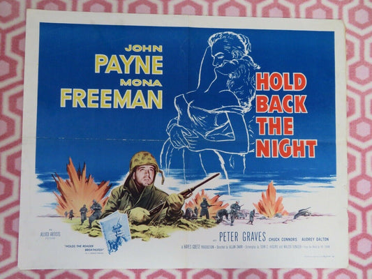 HOLD BACK THE NIGHT US HALF SHEET (22"x 28") POSTER JOHN PAYNE MONA FREEMAN 1956 Movie posters