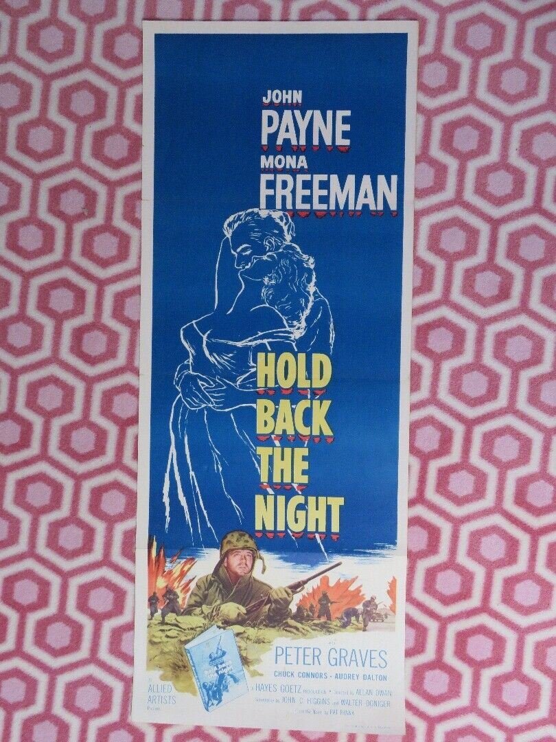HOLD BACK THE NIGHT US INSERT (14"x 36") POSTER JOHN PAYNE MONA FREEMAN 1956 Movie posters