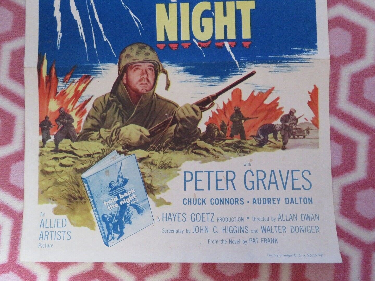 HOLD BACK THE NIGHT US INSERT (14"x 36") POSTER JOHN PAYNE MONA FREEMAN 1956 Movie posters