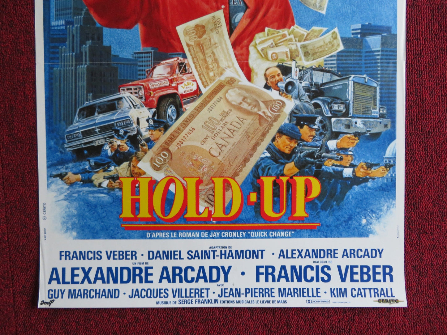 HOLD - UP FRENCH POSTER JEAN - PAUL BELMONDO KIM CATTRALL 1985 Rendezvous Cinema Movie posters