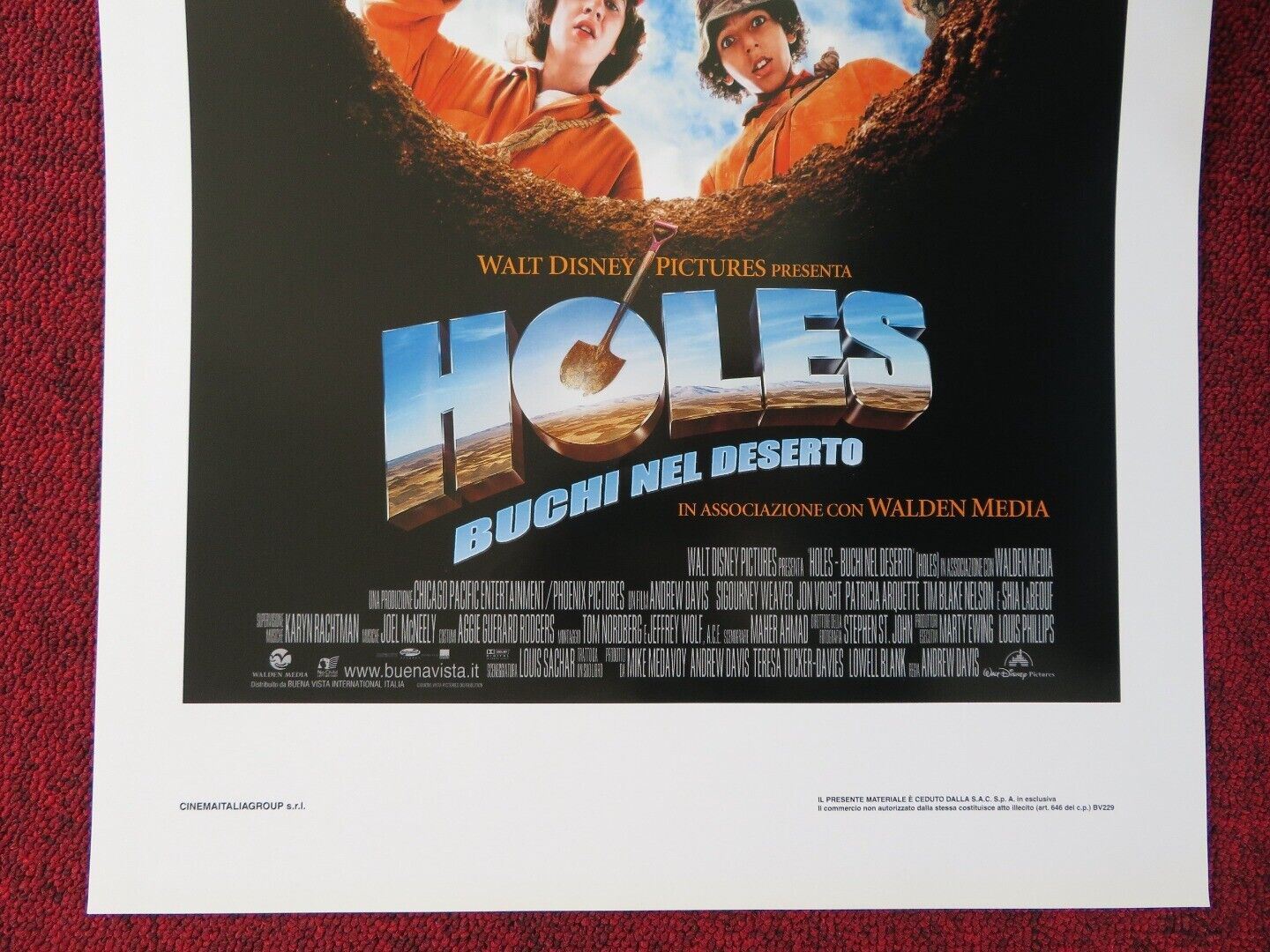 HOLES ITALIAN LOCANDINA (27.5"x13") POSTER SIGOURNEY WEAVER 2003 Movie posters