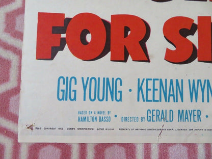 HOLIDAY FOR SINNERS FOLDED US ONE SHEET POSTER GIG YOUNG KEENAN WYNN 1952 - Rendezvous Cinema