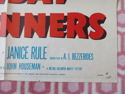 HOLIDAY FOR SINNERS FOLDED US ONE SHEET POSTER GIG YOUNG KEENAN WYNN 1952 - Rendezvous Cinema