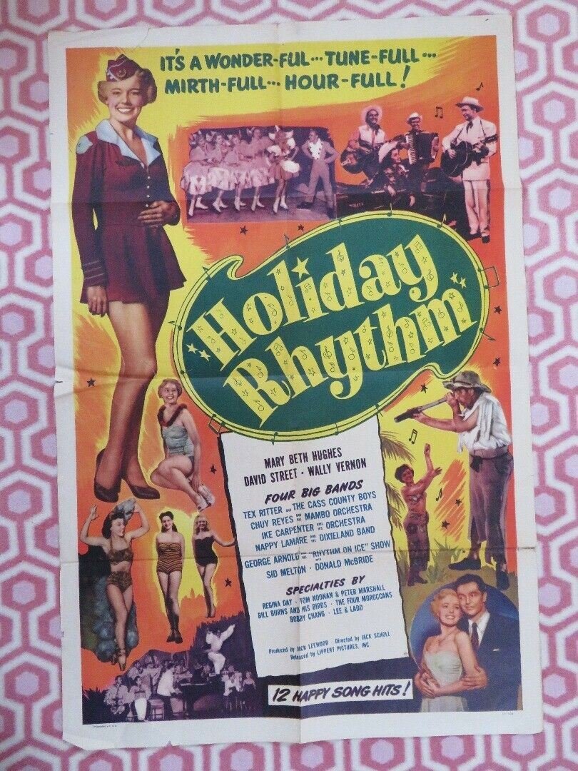 HOLIDAY RHYTHM US ONE SHEET POSTER MARY BETH HUGES DAVID STREET 1950 Movie posters