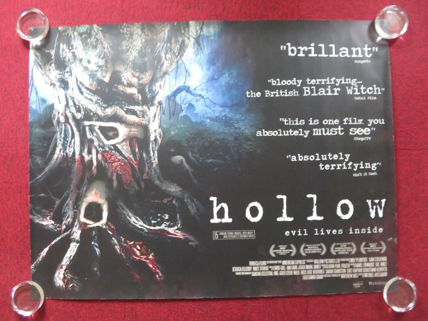 HOLLOW - SIGNED UK QUAD ROLLED POSTER EMILY PLUMTREE SAM STOCKMAN 2011 Rendezvous Cinema Movie posters