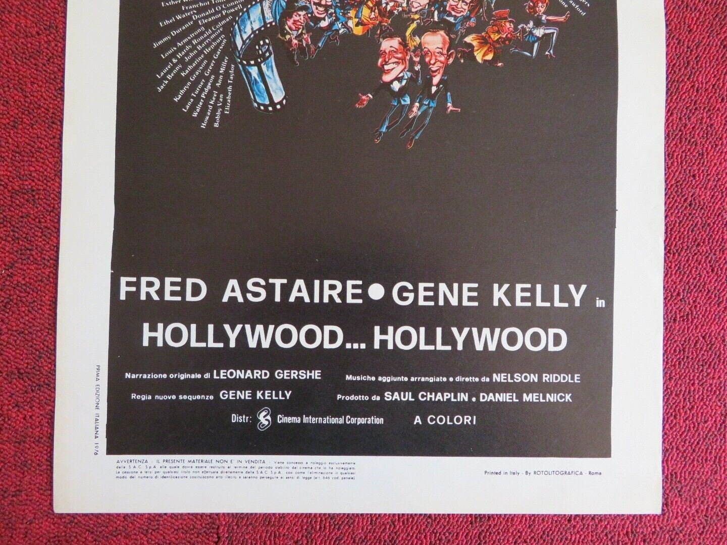 HOLLYWOOD.. HOLLYWOOD ITALIAN LOCANDINA (27.5"x13.5") POSTER 1976 Movie posters