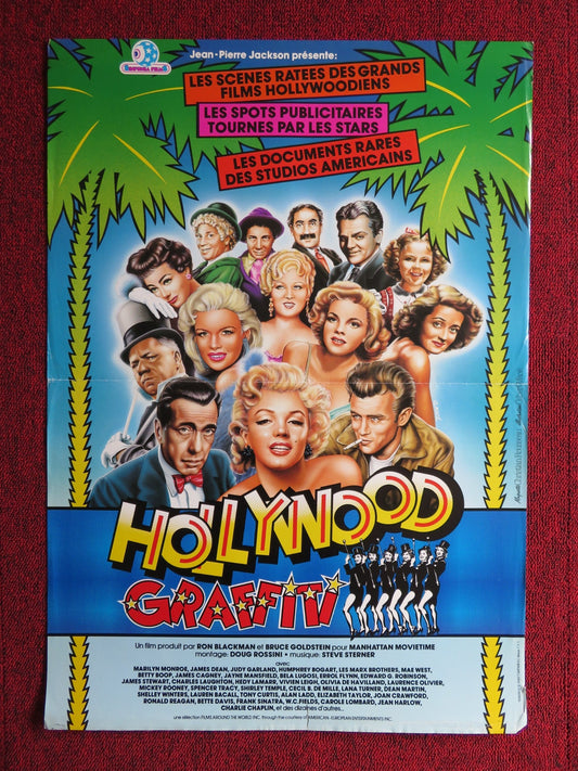 HOLLYWOOD OUT - TAKES AND RARE FOOTAGE FRENCH POSTER MONROE CAGNEY CHAPLIN 1983 Rendezvous Cinema Movie posters